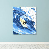 Surfer Big Wave Leinwanddruck (Insitu (Holzboden))