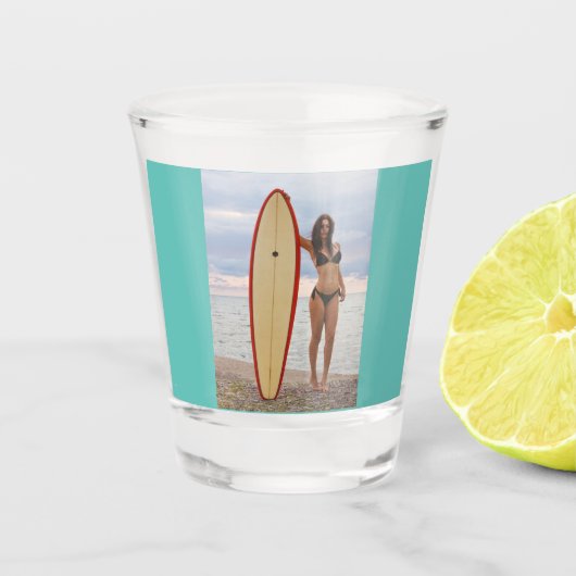 SURFER BIKINI GIRL SHOT GLASS GLASSEN SCHNAPSGLAS (Vorderseite)