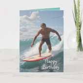 Surfer Birthday Karte (Vorderseite)