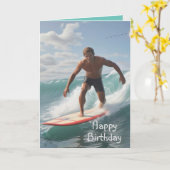 Surfer Birthday Karte (Gelbe Blume)