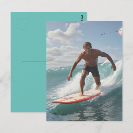 Surfer Birthday Postkarte (Vorne/Hinten)