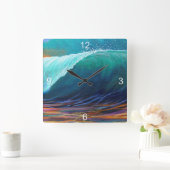 Surfer Blick auf den Fass Quadratische Wanduhr (Zuhause)