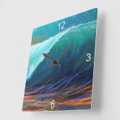 Surfer Blick auf den Fass Quadratische Wanduhr (Winkel)