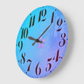 Surfer Blue Lavender Blume Große Wanduhr (Winkel)