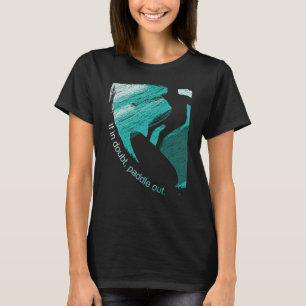 Surfer Blue Tube Wave Rider Pencil Sketch T-Shirt
