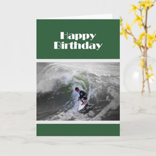 Surfer Boy Birthday Card Karte (Gelbe Blume)