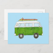 Surfer Campervan Postkarte (Vorne/Hinten)