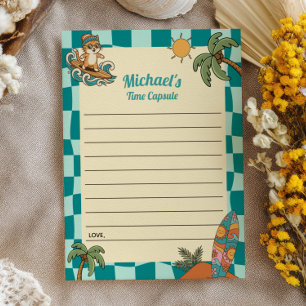 Surfer Cat Sommer 1. Geburtstag Zeitkapsel Karten