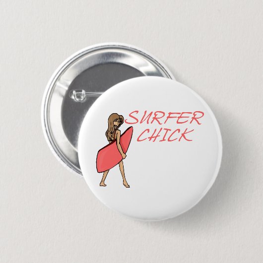 Surfer Chick Button (Vorne & Hinten)
