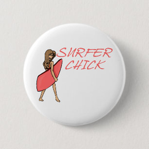 Surfer Chick Button