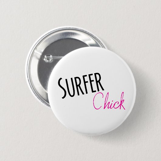 Surfer Chick Button (Vorne & Hinten)