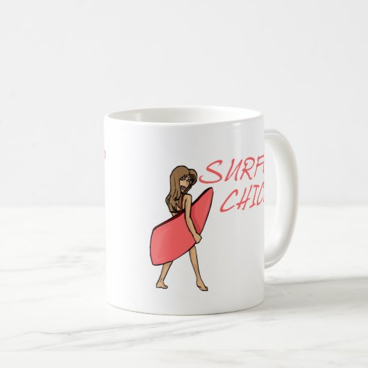 Surfer Chick Kaffeetasse (VorderseiteRechts)