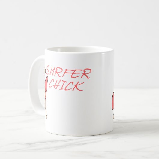 Surfer Chick Kaffeetasse (Vorderseite Links)