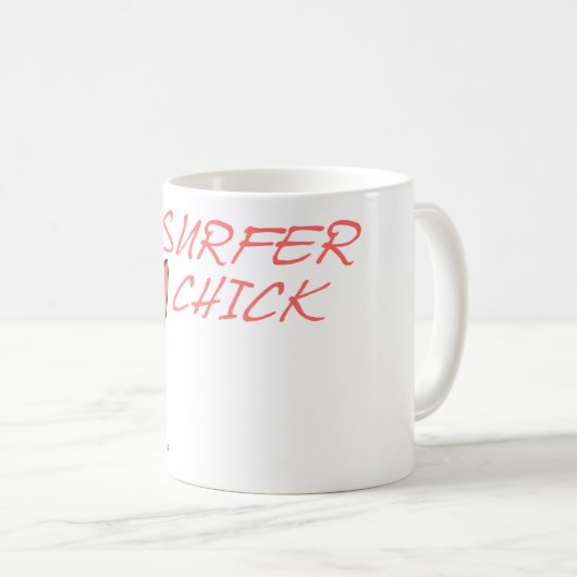 Surfer Chick Kaffeetasse (VorderseiteRechts)