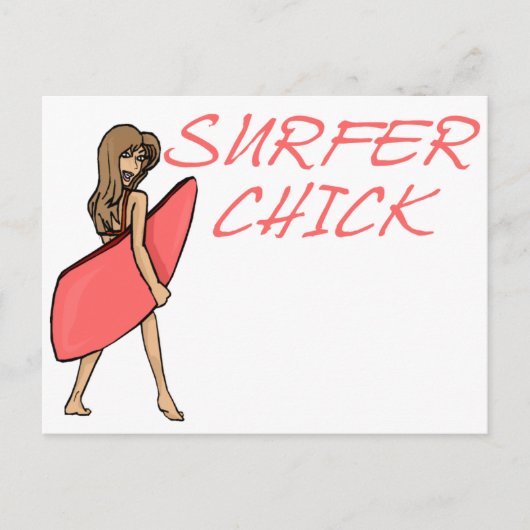 Surfer Chick Postkarte (Vorderseite)