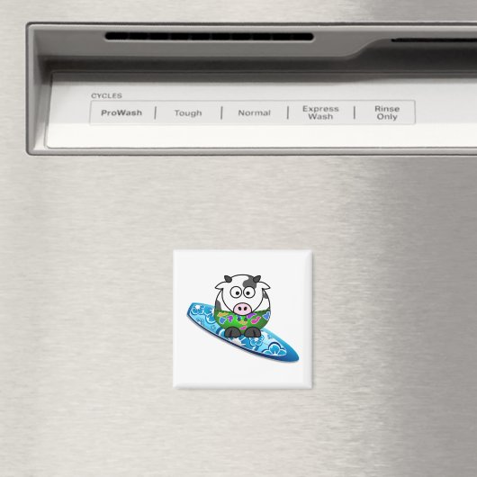 Surfer Cow Magnet (In Situ (Geschirrspüler))