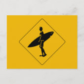 Surfer Crossing Warning Sign, San Diego Postkarte (Vorderseite)