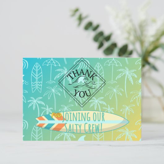 Surfer Dankeschön Karte (Stehend Vorderseite)