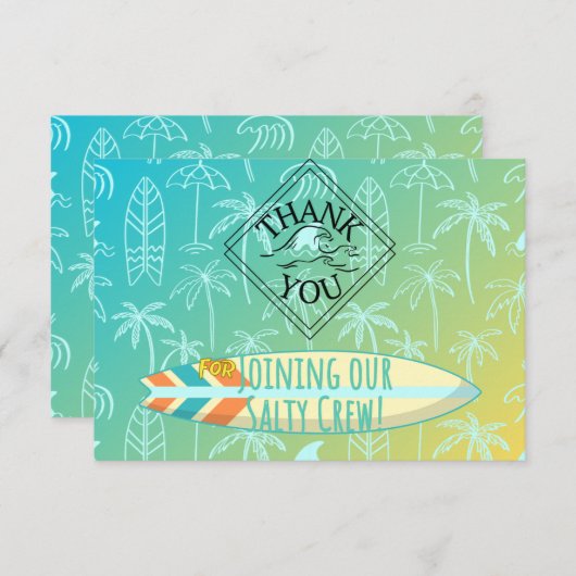 Surfer Dankeschön Karte (Vorne/Hinten)