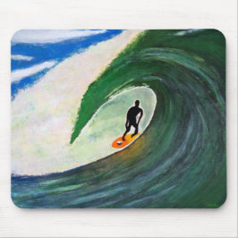 Surfer, der die Rohrwelle in Hawaii Mousepad surft