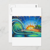 Surfer Design Postkarte (Vorne/Hinten)