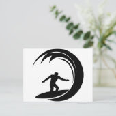 Surfer Design Postkarte (Stehend Vorderseite)