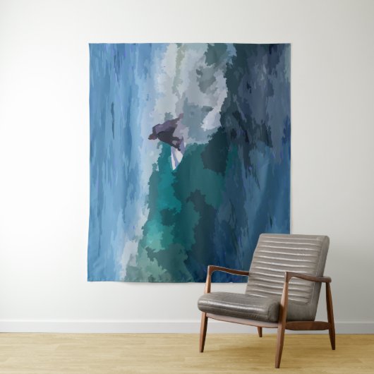 Surfer Digital Impressionismus Wandteppich (Beispiel)