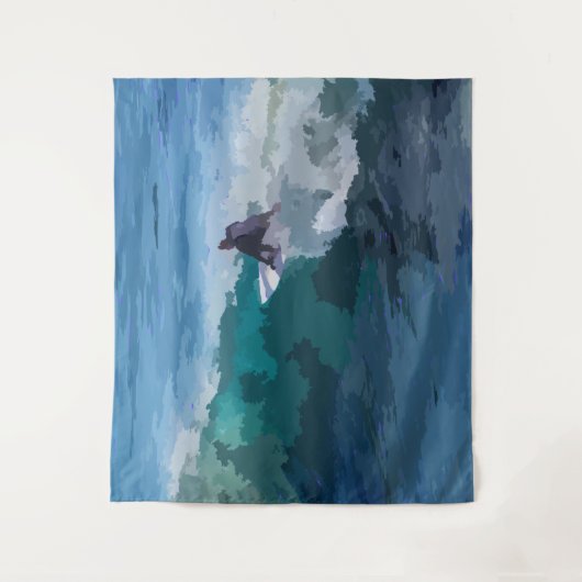 Surfer Digital Impressionismus Wandteppich (Vorderseite)