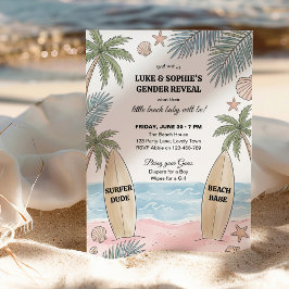 Surfer Dude Beach Babe Beach Baby Geschlechterenth Einladung