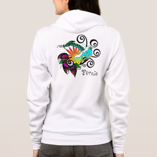 Surfer Dude Cartoon Hoodie (Rückseite)