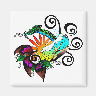 Surfer Dude Cartoon Magnet