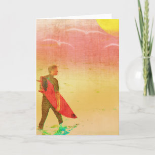 Surfer Dude - Vintage Poster Stil Karte