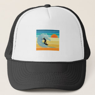 Surfer Dude Vintage Sonnenuntergang Truckerkappe