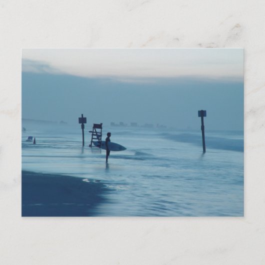 Surfer Dusk Ponce Inlet FL Beach Tide Postkarte (Vorderseite)