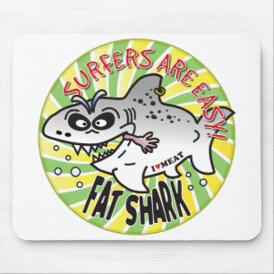 Surfer-einfacher fetter Haifisch Mousepad