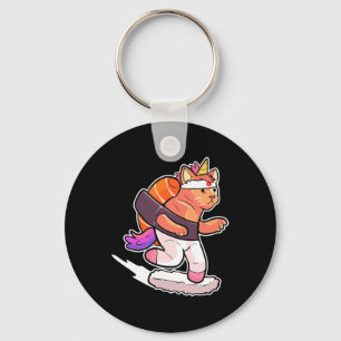 Surfer-Einhorn-Surfing-Sushi-Katze-Anime-Figur Sea Schlüsselanhänger