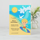 Surfer Einladung (Stehend Vorderseite)