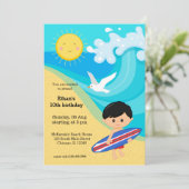 Surfer Einladung (Stehend Vorderseite)