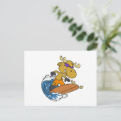 Surfer Elch auf Blue Ocean Wave | Rücken-Colon aus Postkarte (Stehend Vorderseite)