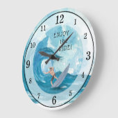 Surfer | Fahren Sie mit der Acrylmauer Große Wanduhr (Winkel)