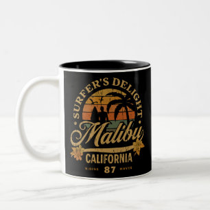 Surfer freuen sich, malibu california T - Shirt Sq Zweifarbige Tasse