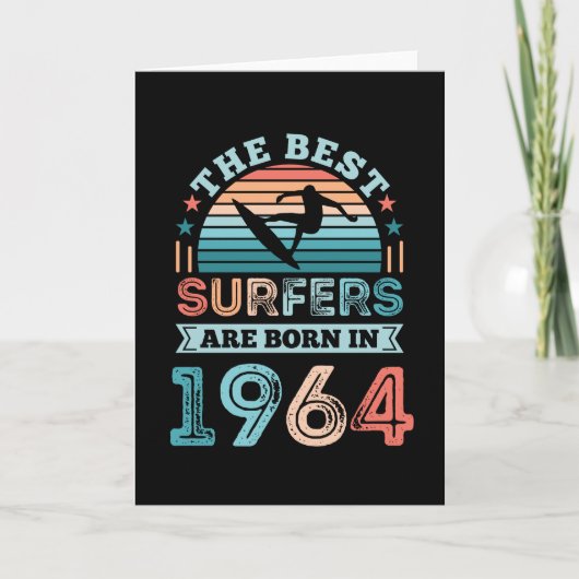 Surfer geboren 1964 60. Geburtstag Surfgeschenk Karte (Vorderseite)