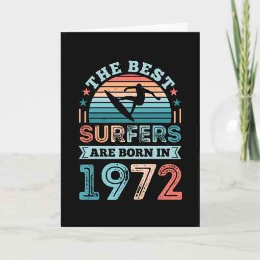 Surfer geboren 1972 50. Geburtstag Surfgeschenk Karte (Vorderseite)