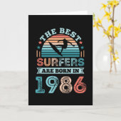 Surfer geboren 1986 40. Geburtstag Surfgeschenk Karte (Gelbe Blume)