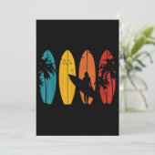 Surfer Geschenk Vintag Surfbrett Strand Einladung (Stehend Vorderseite)