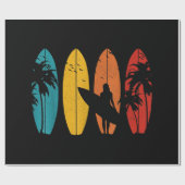 Surfer Geschenk Vintag Surfbrett Strand Geschenkpapier (Flach)