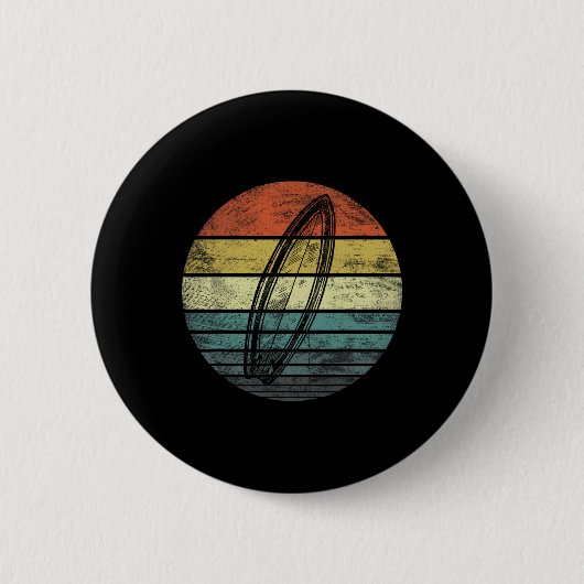 Surfer-Geschenke Retro-Sonnenuntergang-Surfboard-S Button (Vorderseite)