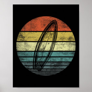 Surfer-Geschenke Retro-Sonnenuntergang-Surfboard-S Poster