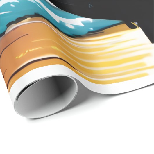 Surfer Geschenkpapier (Rolleneckpunkt)