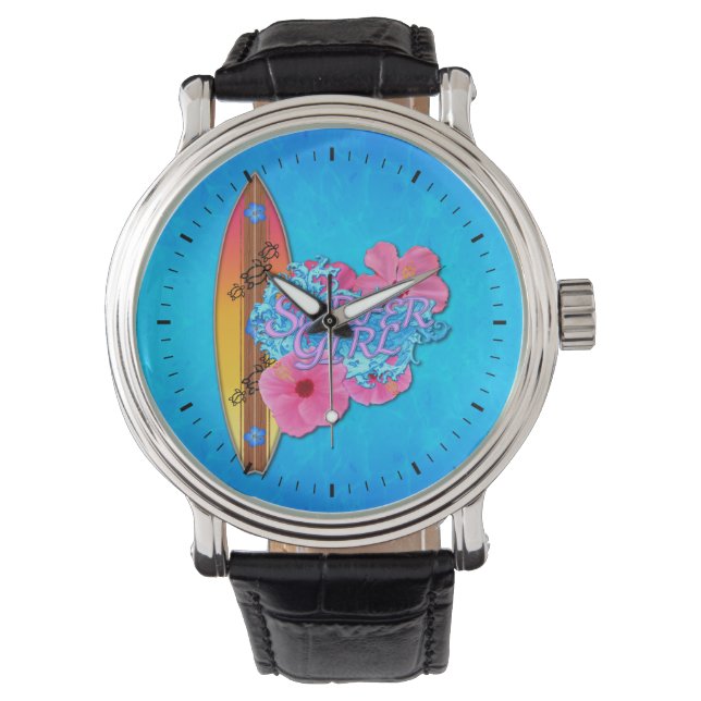 Surfer Girl Armbanduhr (Vorderseite)